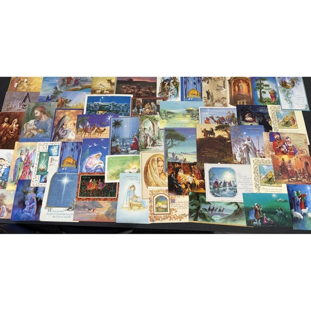 Vintage Christmas Cards Fronts ONLY for Scrapbooking Crafts Decoupage Lot of 50